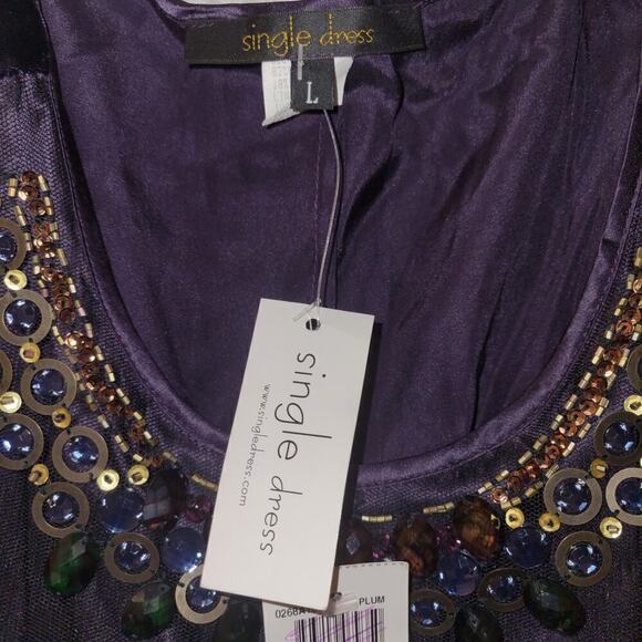 Vtg Single Dress Embellished Sz M Purple Velvet Silk Whimsical Fairy Goblin Core - Picture 4 of 6
